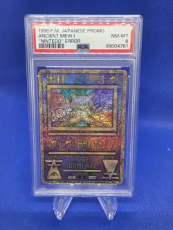 VTG 1999 Japanese Ancient Mew 1 NINTEDO ERROR Promo Card PSA 8 NM-MT - Image 1