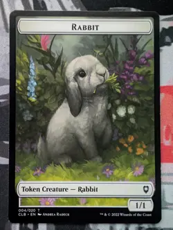 Rabbit Token Commander Legends: Battle for Baldur's Gate Regular - NM #4 MTG CLB - Image 1