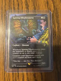Spitting Dilophosaurus (Borderless) Universes Beyond: Jurassic Park World MTG - Image 1