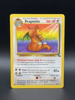 Pokemon TCG: Dragonite 19/62 Fossil-Reg-Unlimited-WOTC-Rare - Image 1
