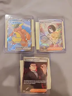 Lot of 3 151 Pokemon Cards; Giovanni, Erika and Kanga - Image 1