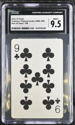 Nine of Clubs Pokemon Playing Cards Red 3D Deck CGC 9.5 Mint+ - Image 1