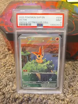 2025 POKEMON SVP PROMO UNOVA VICTINI ILLUSTRATION COLLECTION #208 VICTINI PSA 9 - Image 1