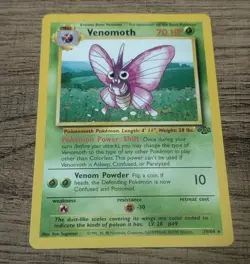 1999 Venomoth 29/64 Jungle Set Non Holo Vintage Pokemon TCG WotC LP - Image 1