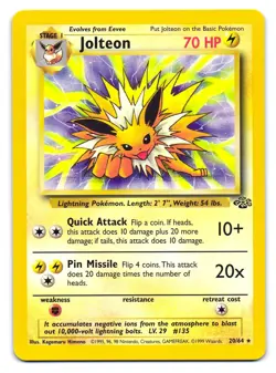 Jolteon 20/64 Rare Jungle Pokemon NM - Image 1