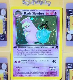 Pokemon Dark Slowbro Team Rocket 1st Edition Holo Rare 12/82 Holo Swirl - Image 1