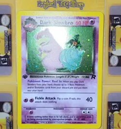 Pokemon Dark Slowbro Team Rocket 1st Edition Holo Rare 12/82 Holo Swirl - Image 4