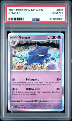 2023 POKEMON MEW EN-151 #094 GENGAR PSA 10 - Image 1