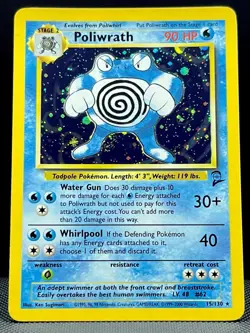 Poliwrath 15/130 Base Set 2 Holo Rare NM Pokemon TCG WOTC Vintage 1999 - Image 2