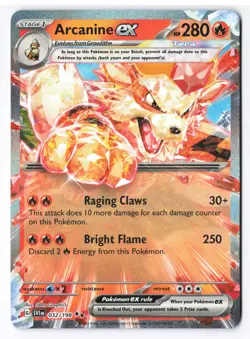 Pokemon Arcanine ex 032/198 - Scarlet & Violet Base Set Double Rare Holo Foil NM - Image 1