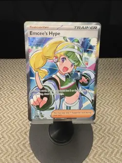 Pokemon TCG Emcee's Hype 220/182 Destined Rivals Full Art Trainer NM/M Condition - Image 1