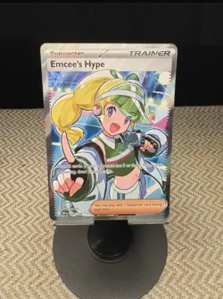 Pokemon TCG Emcee's Hype 220/182 Destined Rivals Full Art Trainer NM/M Condition - Image 2