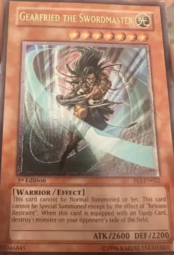 Yu-Gi-Oh Card: Gearfried the Swordmaster FET-EN022 Ultra Rare 1st Edition! LP - Image 1