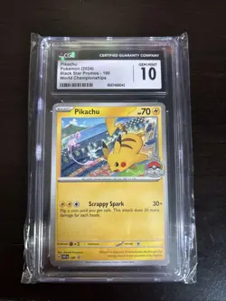 Pokemon Pikachu 190 Black Star Promo Graded Card CGC 10 Gem Mint Slab - Image 1