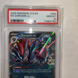 2025 Pokemon Journey Together N’s Zoroark Psa 10 Ex 98/159 Holo Gem Mint Tcg - Image 3