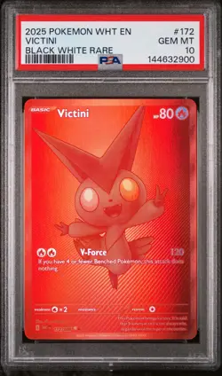 2025 Pokemon WHT EN-White Flare Victini Black White Rare PSA 10 #172 - Image 1
