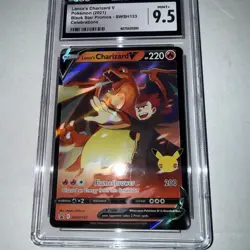 Pokemon TCG Lance's Charizard V Black Star Promo SWSH133 Celebrations CGC 9.5 - Image 1
