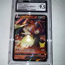 Pokemon TCG Lance's Charizard V Black Star Promo SWSH133 Celebrations CGC 9.5 - Image 2
