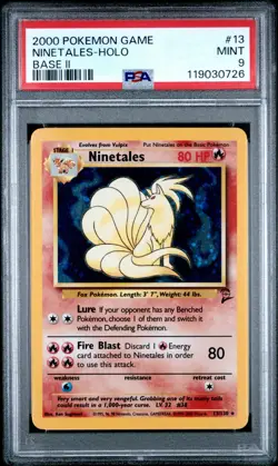 Pokemon Ninetales 013/130 - PSA 9 MINT - Base Set 2 Holo Vintage Cosmos NEW CERT - Image 1