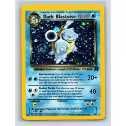 Dark Blastoise 3/82 Holo Team Rocket Pokemon SWIRL - Image 1