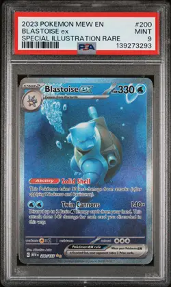 2023 POKEMON MEW EN-151 SPECIAL ILLUSTRATION RARE #200 BLASTOISE EX PSA 9 - Image 1