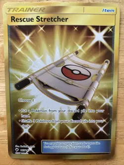 Pokemon Rescue Stretcher Gold Holo 165/147 SM Burning Shadows Secret Rare - Image 1