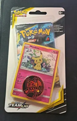 Team Up Checklane Blister Sealed Mimikyu/SM163/Promo Booster Pack Pokemon(SWIRL) - Image 2