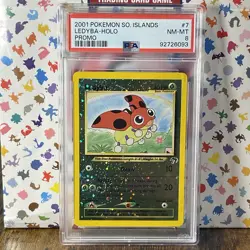 Ledyba 7/18 SWIRL 2001 Southern Islands PSA 8 Holo Pokemon Vintage WotC New Cert - Image 1