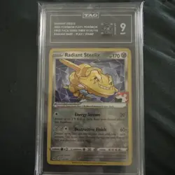 2023 Pokemon Play! Prize Pack Stamp Radiant Steelix #124 Series 3 Tag 9 Mint - Image 1