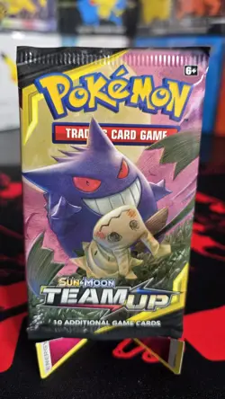 Pokemon Sun & Moon Team Up Booster Pack Sealed Gengar Mimikyu Art - Image 1