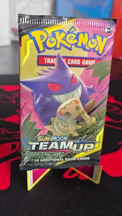 Pokemon Sun & Moon Team Up Booster Pack Sealed Gengar Mimikyu Art - Image 2