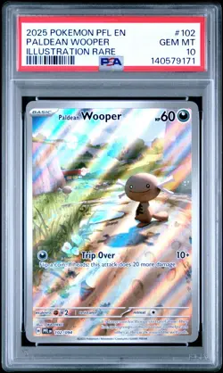 2025 Pokemon PFL EN-PHANTASMAL FLAMES 102 PALDEAN WOOPER IR PSA 10 - Image 2