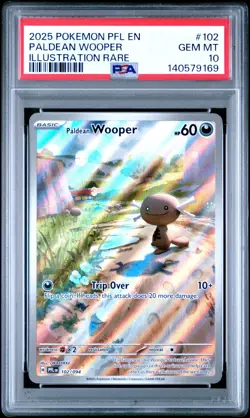2025 Pokemon PFL EN-PHANTASMAL FLAMES 102 PALDEAN WOOPER IR PSA 10 - Image 3