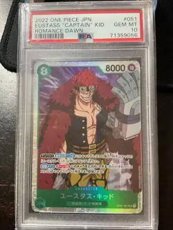 💎🔥 2022 ONE PIECE JAPANESE ROMANCE DAWN EUSTASS "CAPTAIN" KID PSA 10 AJ - Image 1