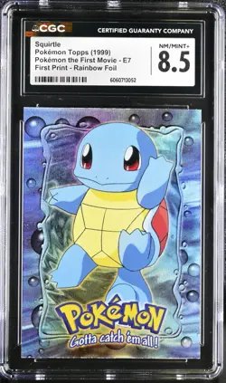 CGC 8.5 Topps Squirtle E7 RAINBOW FOIL HOLO First Print Pokemon Card psa - Image 2