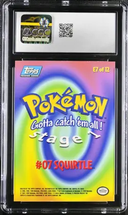CGC 8.5 Topps Squirtle E7 RAINBOW FOIL HOLO First Print Pokemon Card psa - Image 3