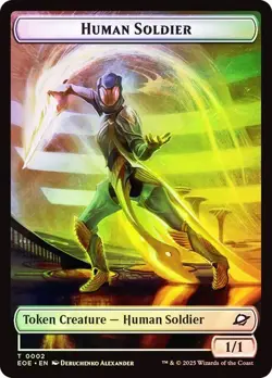 Human Soldier Token/Lander Token (0002/0007)-Edge of Eternities - Common (Foil) - Image 1