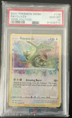 2020 Pokemon SWSH Vivid Voltage #138 Rayquaza PSA 10 Gem Mint - Image 3