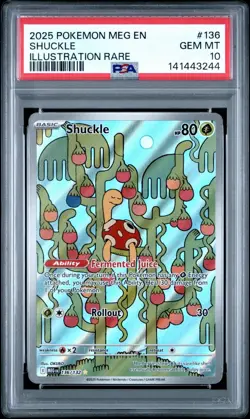 2025 Pokemon Shuckle Mega Evolution Illustration Rare 136/132 PSA 10 - Image 1