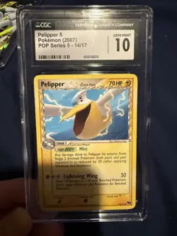 Pokemon Pelipper Delta Species 14/17 POP Series 5 CGC 10 - Non Holo 2007 Vintage - Image 2