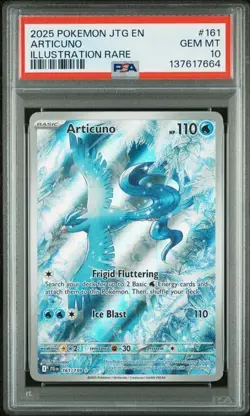 2025 POKEMON JTG EN JOURNEY TOGETHER ILLUSTRATION RARE #161 ARTICUNO PSA 10 - Image 1