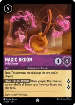 4x Magic Broom - Swift Cleaner - 45/204 - Common NM-Mint Disney Lorcana: Into th - Image 1