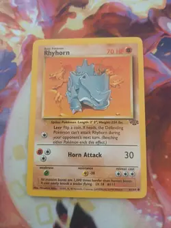 Rhyhorn 61/64. Mankey 55/64. Cubone 50/64 Jungle Set Pokemon Card - Image 2