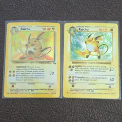 Pokemon TCG Raichu Base Set 1999 Lot of 2 Cards Regular & Holo - Image 1