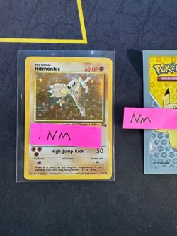 Pokemon Card Hitmonlee Fossil Unlimited Holo Rare WOTC Vintage 7/62 057 💎NM💎 - Image 1