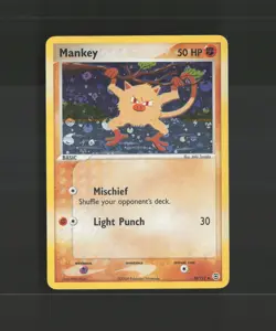 Mankey 38/112 EX FiredRed & LeafGreen Reverse Holo Pokemon Card LP - Image 1