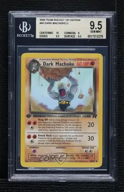 Dark Machoke 1st Ed. Pokemon Team Rocket BGS 9.5 GEM MINT 2000 - Image 1