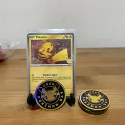 Pikachu (Pokemon Day 2026) MCAP 051/162 Pokemon TCG Card (Cosmos Holo) NM + Coin - Image 1