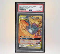 2019 Pokemon Sun&Moon Hidden Fates Moltres & Zapdos & Articuno GX #44 PSA 9 MINT - Image 1