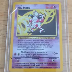 Pokemon Mr. Mime Jungle Holo Rare Unlimited 6/64 English TCG Card Psychic - Image 1